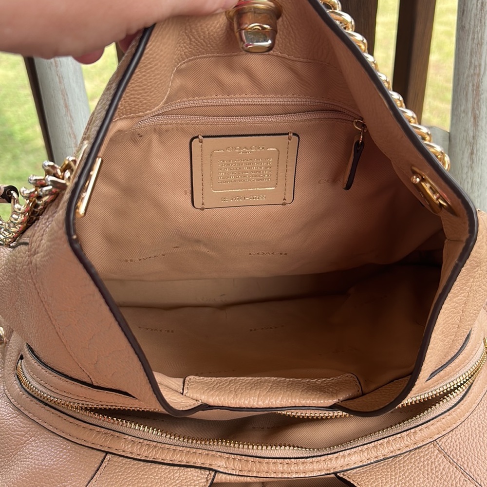 COACH Tan Edie Medium Shoulder Bag - Picture 5 of 16
